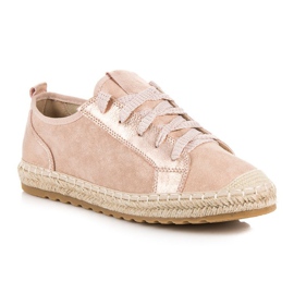 Seastar Espadrilles en daim à lacets rose 3