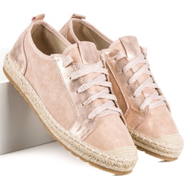Seastar Espadrilles en daim à lacets rose 1
