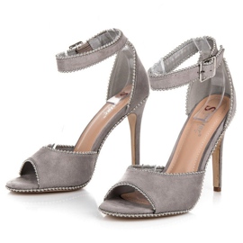 Seastar Sandales en daim sur un talon haut gris 3