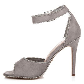 Seastar Sandales en daim sur un talon haut gris 1
