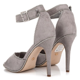 Seastar Sandales en daim sur un talon haut gris 2