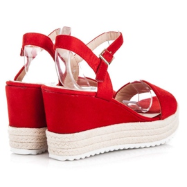 Seastar Sandales espadrilles compensées rouge 2