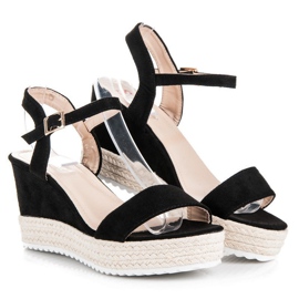 Seastar Sandales espadrilles compensées le noir 1