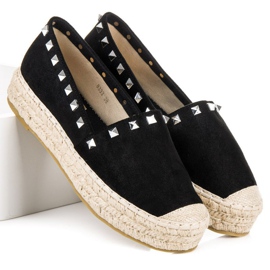 Coura Espadrilles en daim sur la plateforme le noir 4
