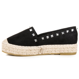 Coura Espadrilles en daim sur la plateforme le noir 2