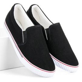 Hasby Slipons en tissu noir 1