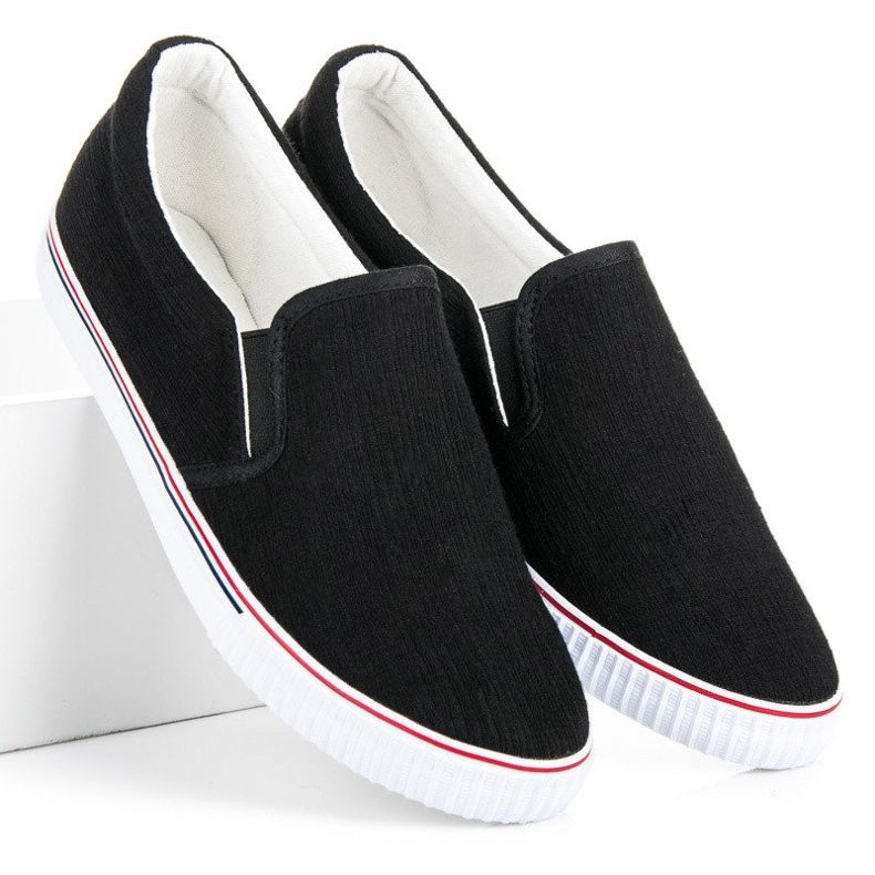 Hasby Slipons en tissu noir 1