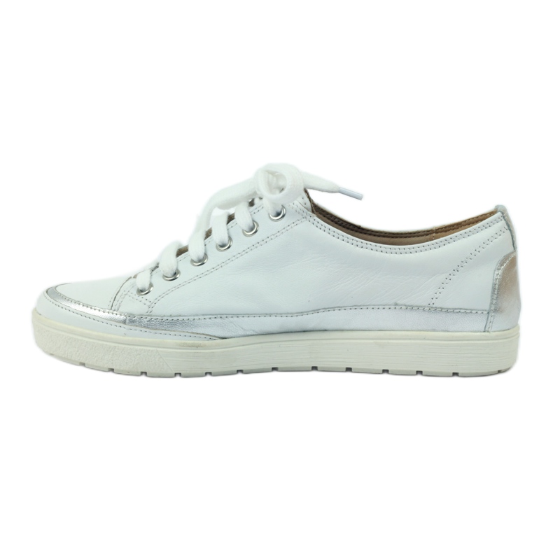 Baskets sport femme Caprice 23654 cuir blanc et argent gris 3