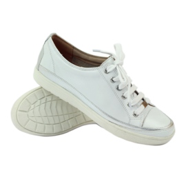 Baskets sport femme Caprice 23654 cuir blanc et argent gris 4