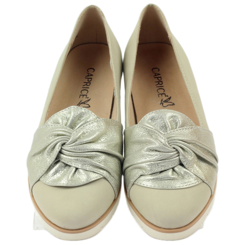 Caprice escarpins chaussures basses chaussures femme 24607 beige doré 4