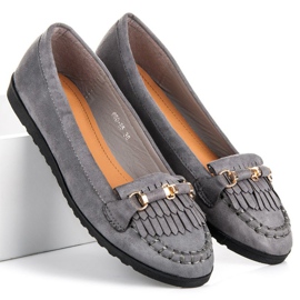 Mocassins gris femme 1