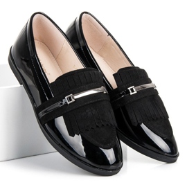 Ideal Shoes Mocassins laqués noirs 1