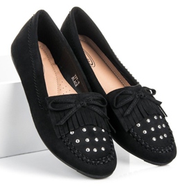 Mocassins en daim élégants le noir 3