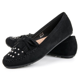 Mocassins en daim élégants le noir 2