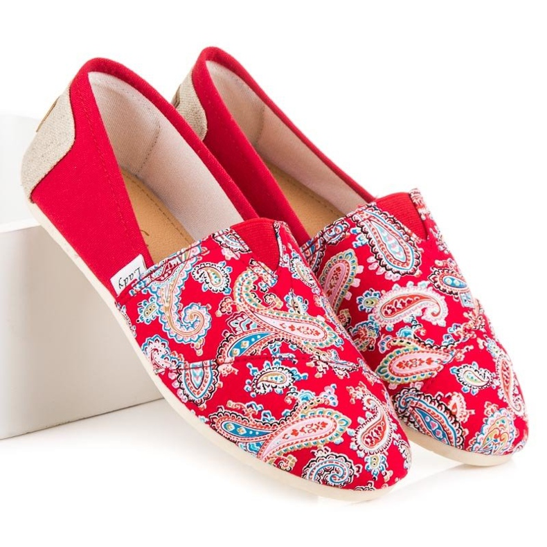 L. Day Espadrilles Avec Motif Ethnique rouge 2