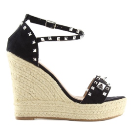 Espadrilles noires à semelles compensées le noir 6
