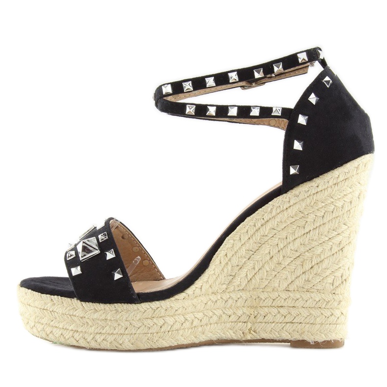 Espadrilles noires à semelles compensées le noir 2