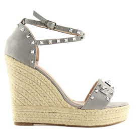 Gris Espadrilles à semelles compensées gris 100-862SC gris 3