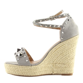 Gris Espadrilles à semelles compensées gris 100-862SC gris 2