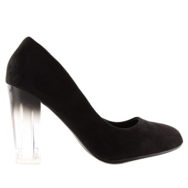 Escarpins talons hauts ombre noir 889-6 Noir le noir 1