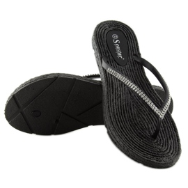 Noir CK40P Tongs en caoutchouc noir le noir 6