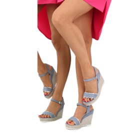 Sandales, espadrilles à semelles compensées, bleu 6823 Bleu 1