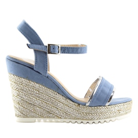 Sandales, espadrilles à semelles compensées, bleu 6823 Bleu 4