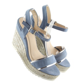 Sandales, espadrilles à semelles compensées, bleu 6823 Bleu 2