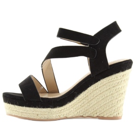 Noir Espadrilles à semelles compensées, noir 333-8 Noir 1