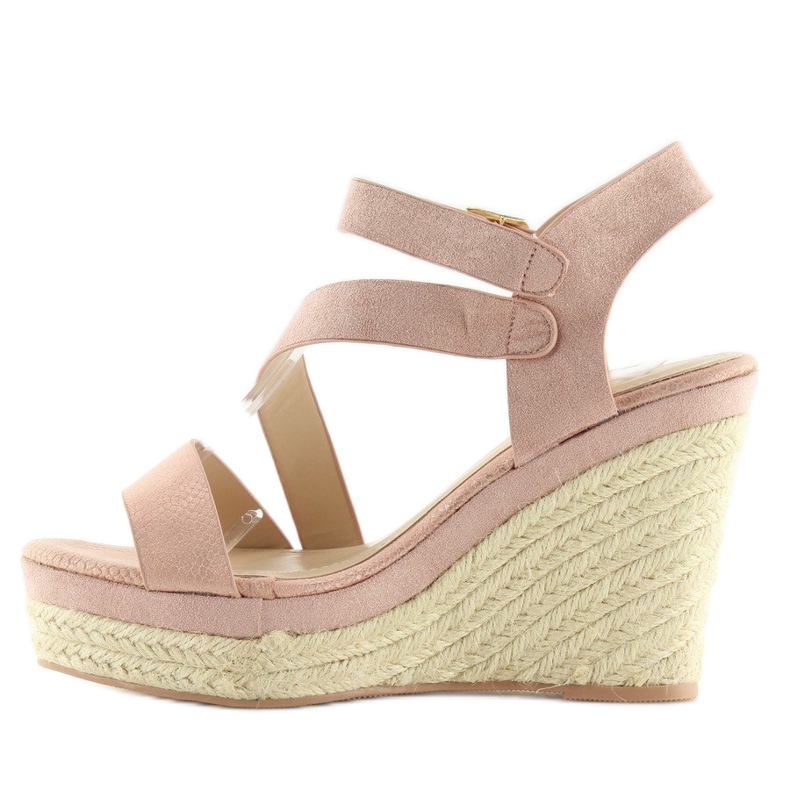 Espadrilles à semelles compensées rose 333-8 Rose 1