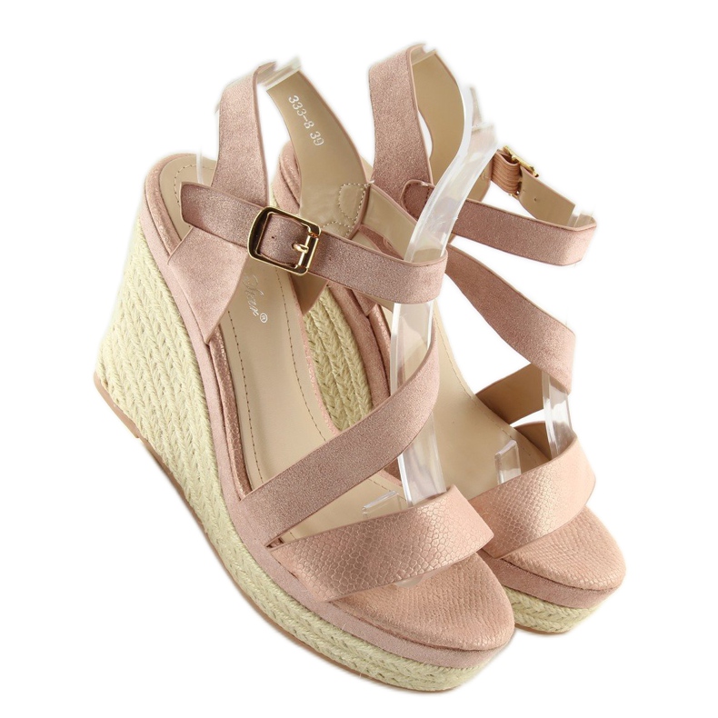 Espadrilles à semelles compensées rose 333-8 Rose 2