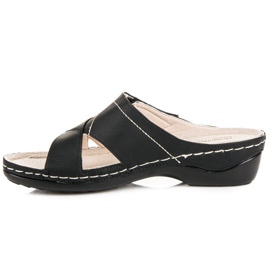 Hasby Chaussons d'été confortables le noir 1