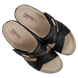 Hasby Chaussons d'été confortables le noir 3