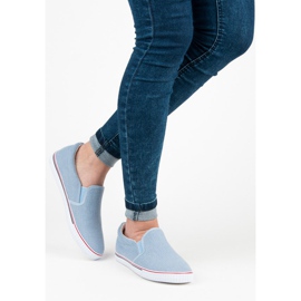 Hasby Slipons en tissu bleu 1 Hasby Slipons en tissu bleu 1