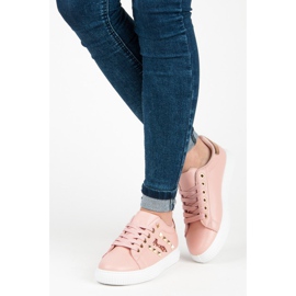 Baskets à la mode avec une fixation rose 1