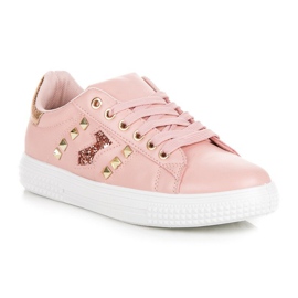 Baskets à la mode avec une fixation rose 2
