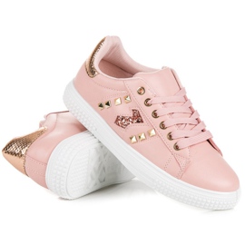 Baskets à la mode avec une fixation rose 4
