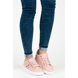 Baskets à la mode avec une fixation rose 6