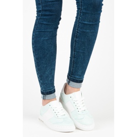 Sport Baskets en daim blanche vert 6