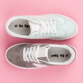 Sport Baskets en daim blanche vert 7