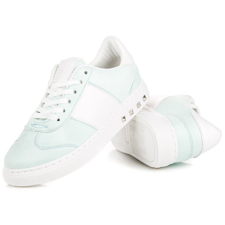 Sport Baskets en daim blanc vert 2