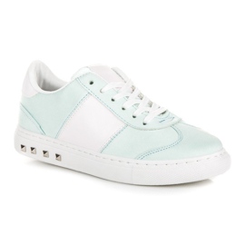 Sport Baskets en daim blanche vert 4
