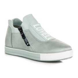 Ideal Shoes Baskets en daim vertes 5