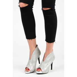 Vinceza Bottes à bout ouvert gris 1