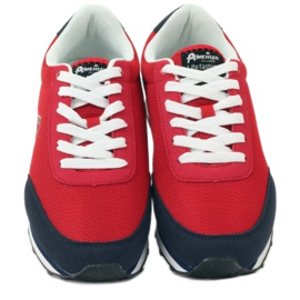 American Club Chaussures de sport nouées rouges américaines bleu marine 4