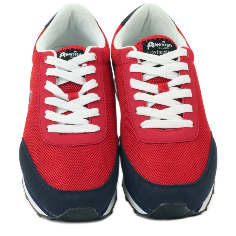 American Club Chaussures de sport nouées rouges américaines bleu marine 4