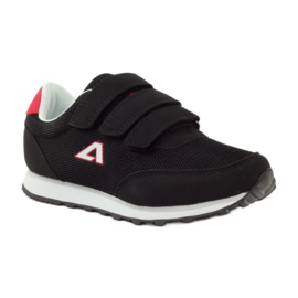 American Club Chaussures de sport Baskets américaines noires à scratch rouge le noir 1