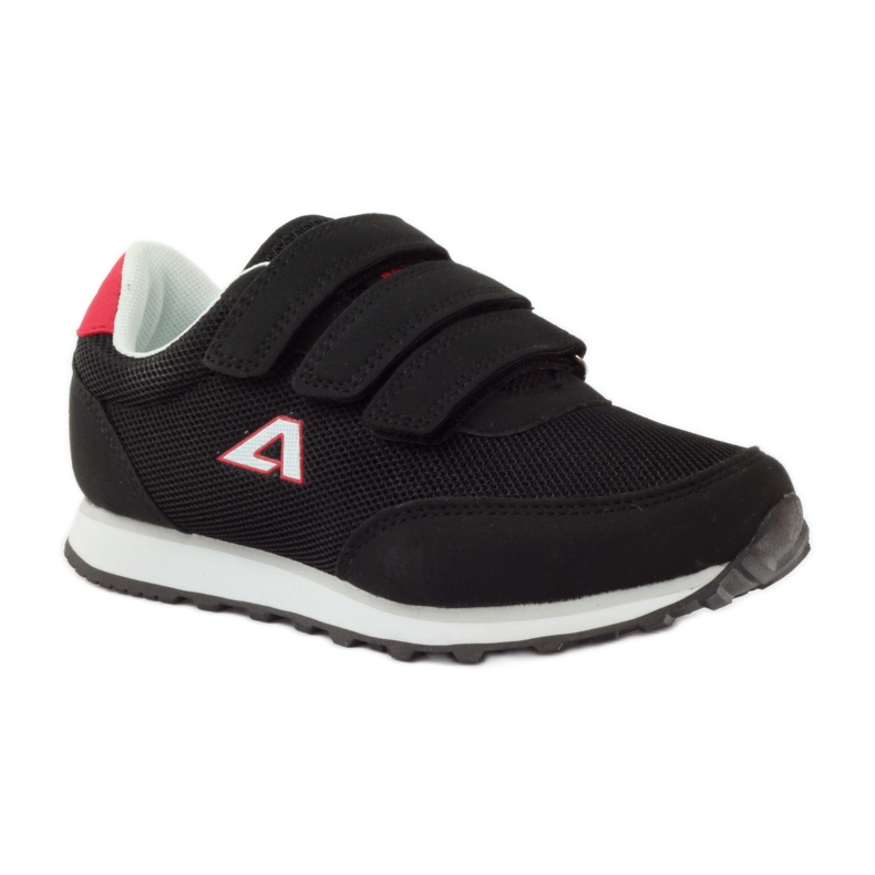 American Club Chaussures de sport Baskets américaines noires à scratch rouge 1