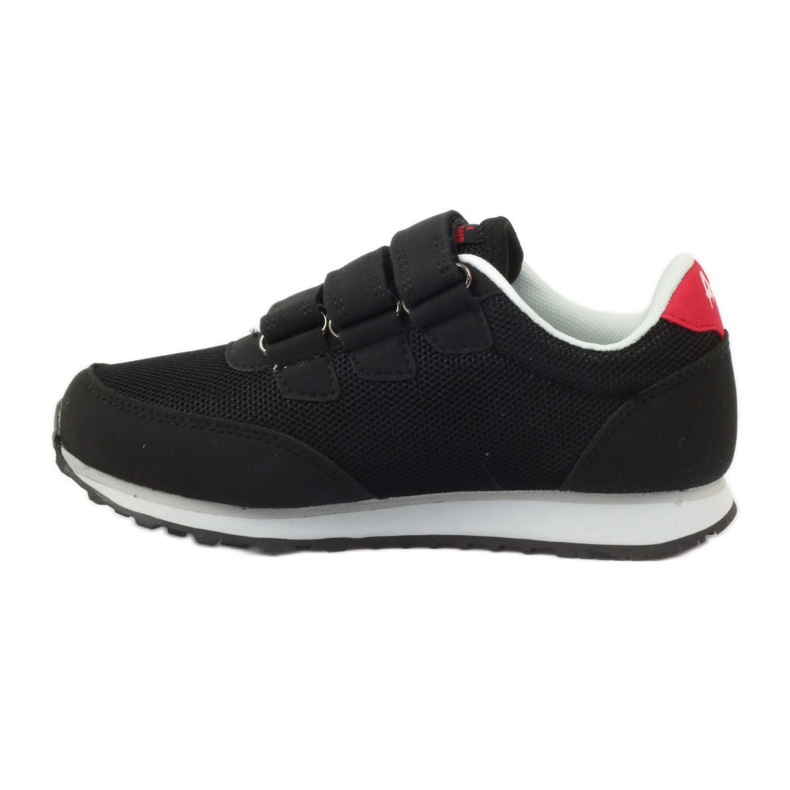 American Club Chaussures de sport Baskets américaines noires à scratch rouge 2