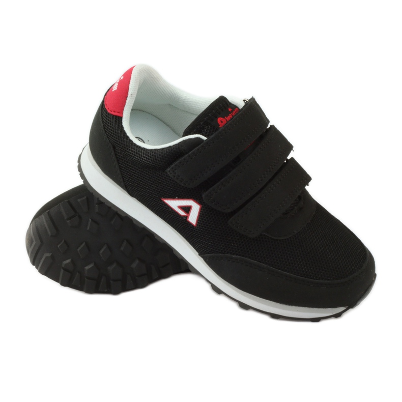 American Club Chaussures de sport Baskets américaines noires à scratch rouge le noir 3